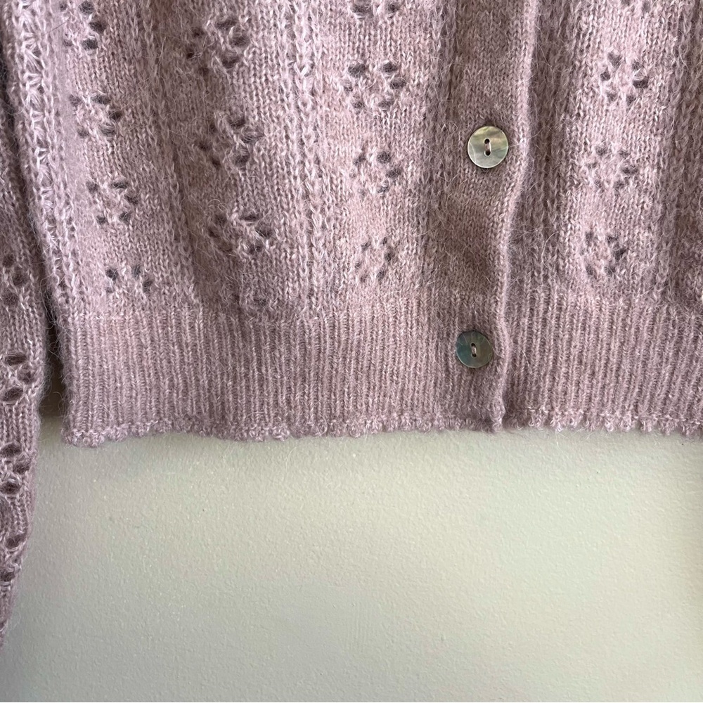 Doen Emery Pointelle Knit Cardigan in Clay Pink - Picture 10 of 14